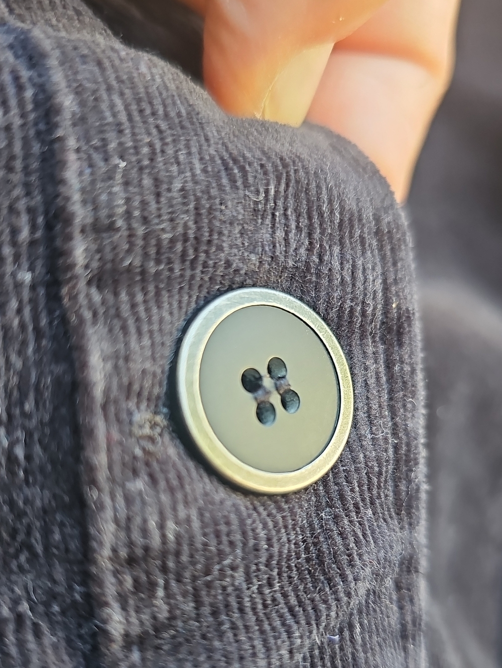 Black Corduroy Cotton Ginny Button-Up Jacket - Picture 7 of 10
